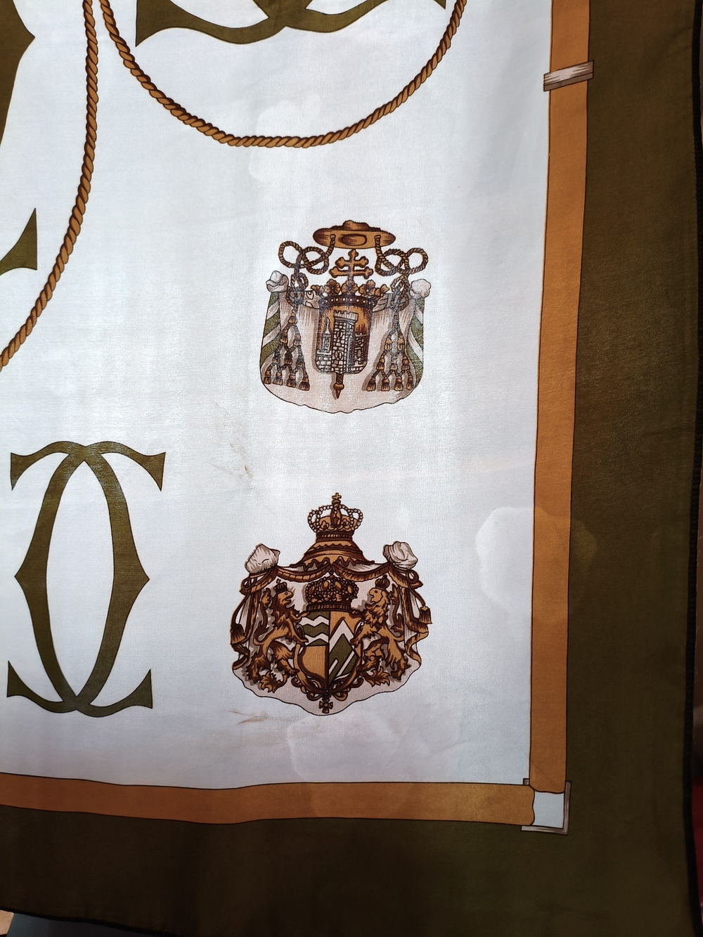 AUTHENTICATED 🤎 CARTIER Paris 35" x 33.5" Vintage Silk Scarf COA - Picture 8 of 14